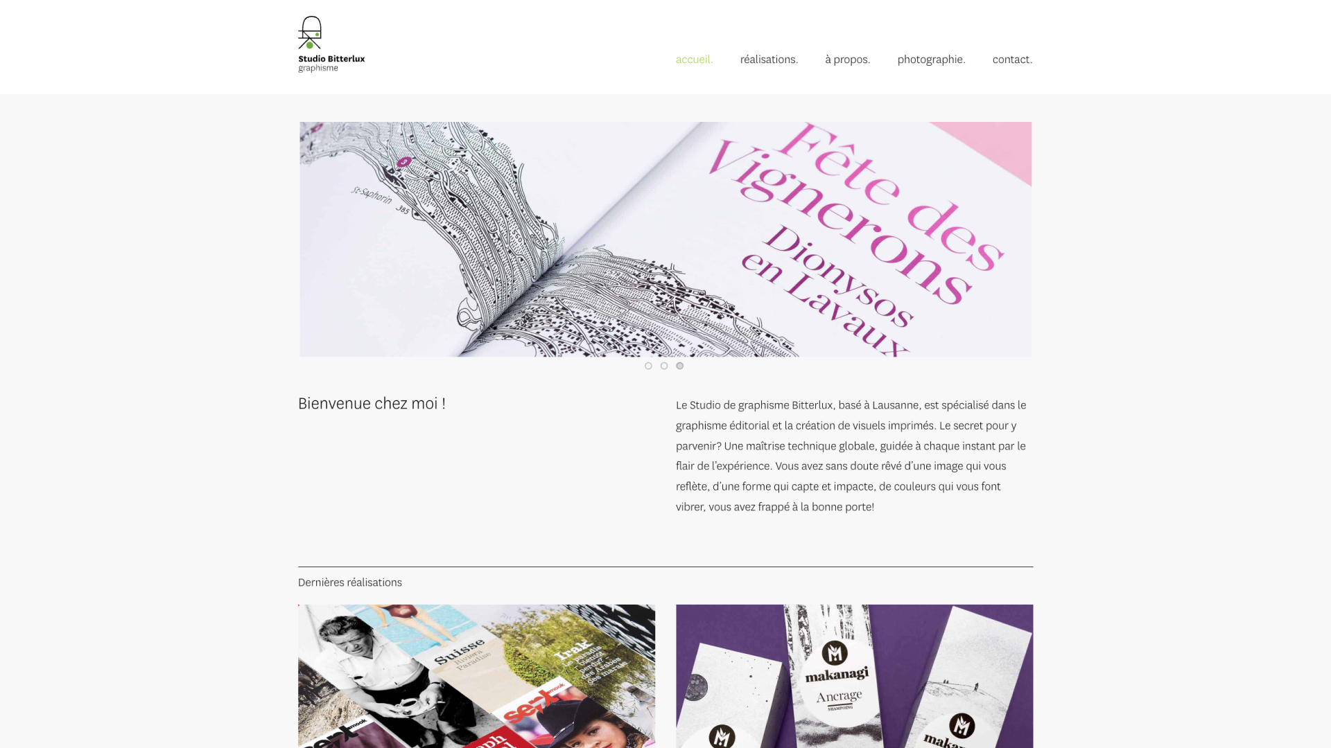 Design et développement du site internet pour Studio Bitterlux à Lausanne.